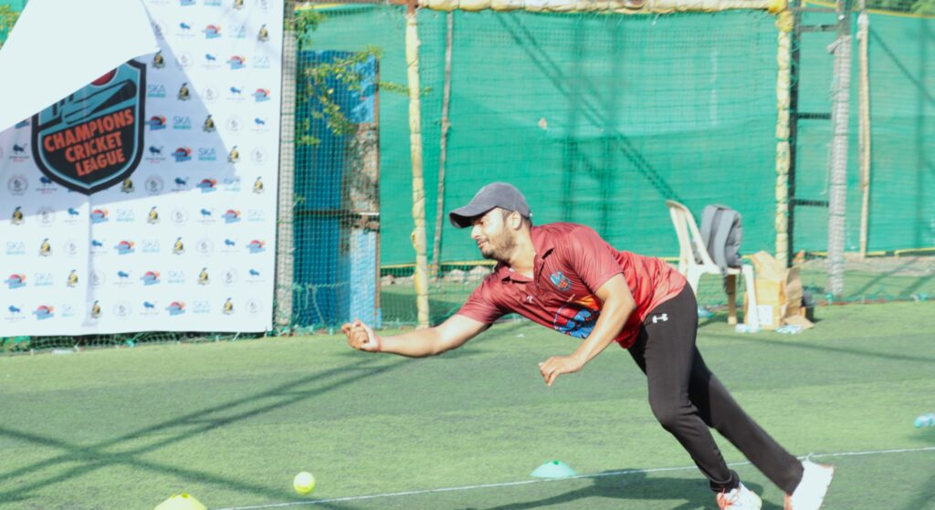 High-speed corporate sports photography Mumbai – Cricket action shot