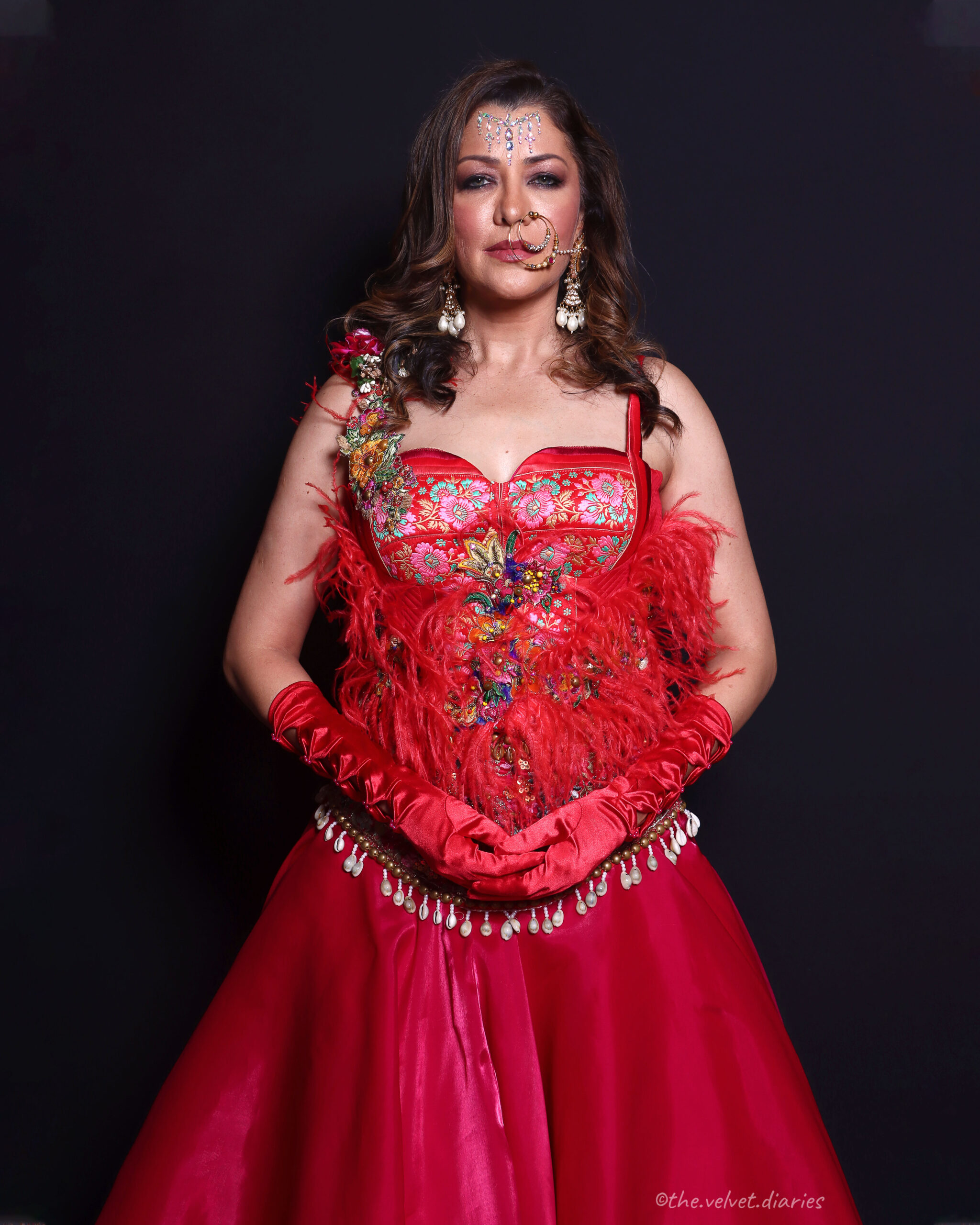 Close-up portrait of Aditi Govitrikar backstage at Bombay Times Fashion Week, clicked by a Mumbai celebrity photographer.