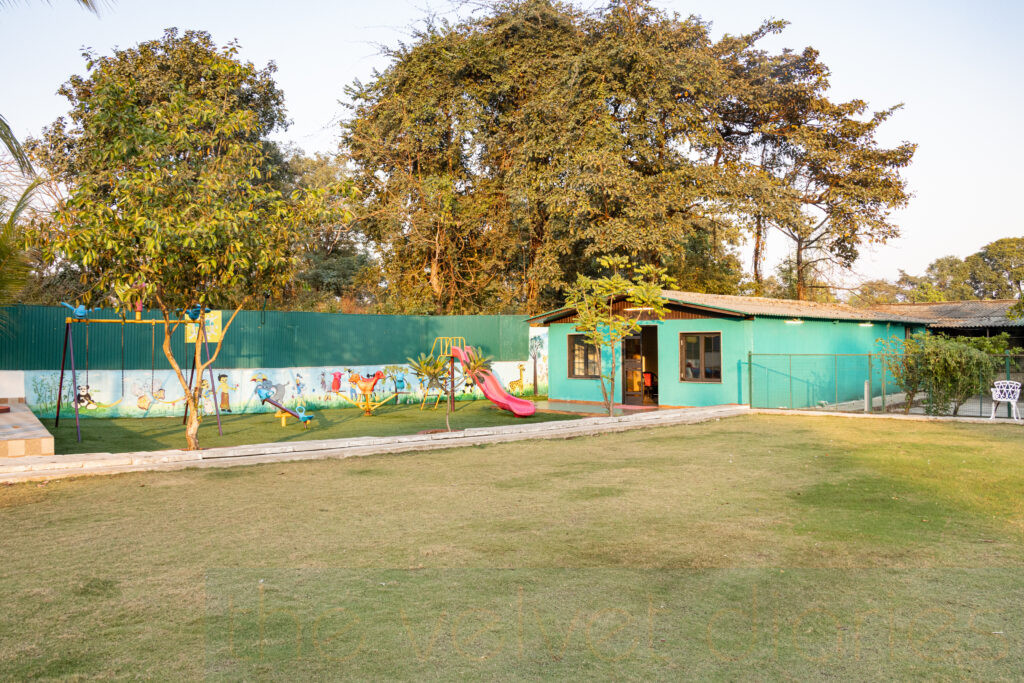 Lush green outdoor spaces photographed for resort marketing.