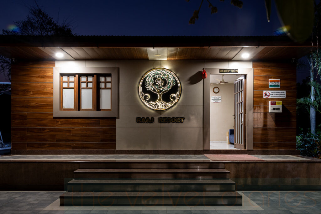 Welcoming resort entrances photographed to create a strong first impression.