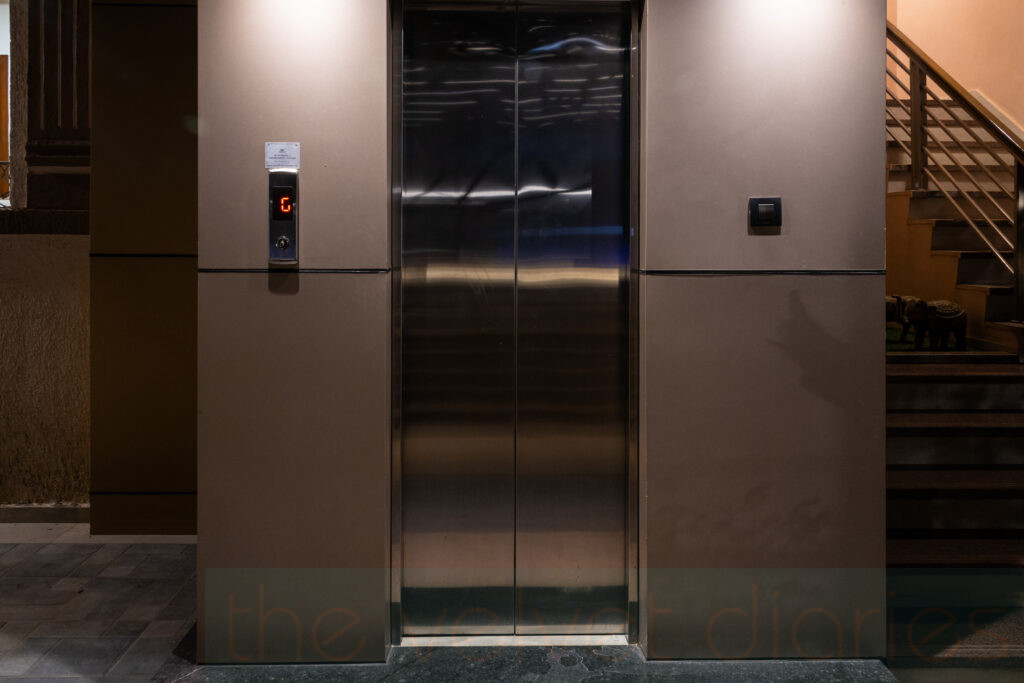 Clean and well-designed walkways connecting resort spaces.