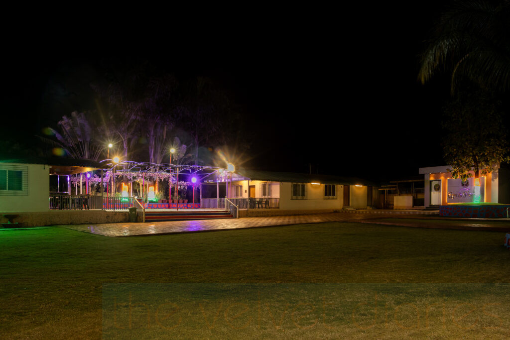 Lush green outdoor spaces photographed for resort marketing.