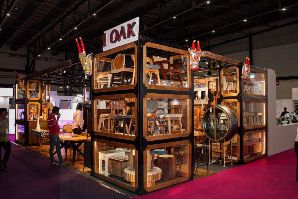 Exhibition booth photography in Mumbai showcasing furniture display and branding