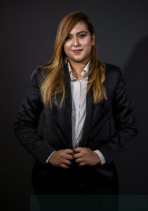 Business headshot portrait of female professional in formal attire Mumbai