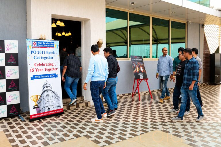 Central Bank of India employee engagement event entrance and networking venue photographed in Mumbai