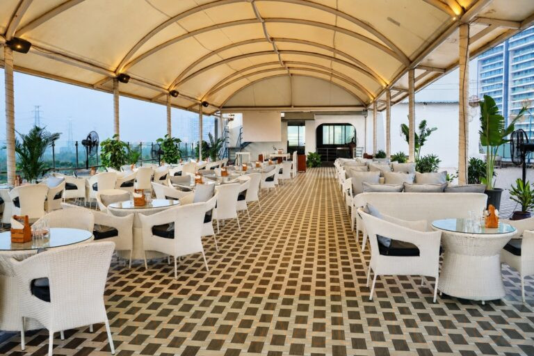 Corporate event venue setup and networking space prepared for employee engagement event in Mumbai