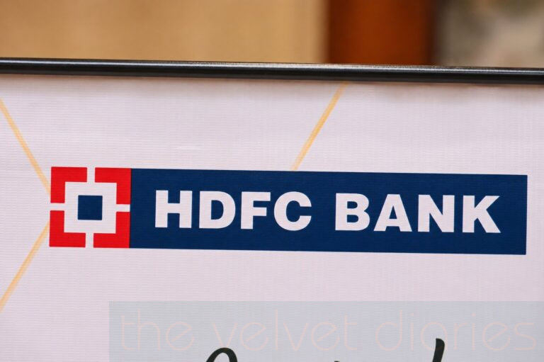 HDFC Bank branding signage displayed during a corporate employee engagement event in Mumbai.