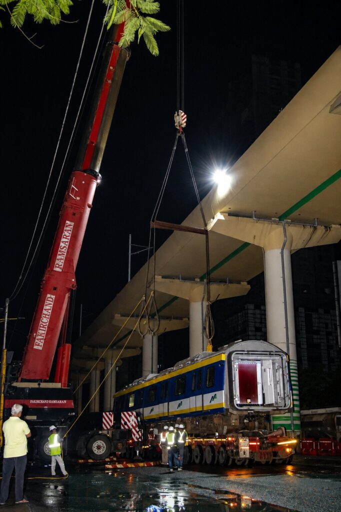 Metro infrastructure transportation and crane operation photography in Mumbai during live engineering execution
