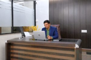 Professional executive portrait photographed in BKC Mumbai