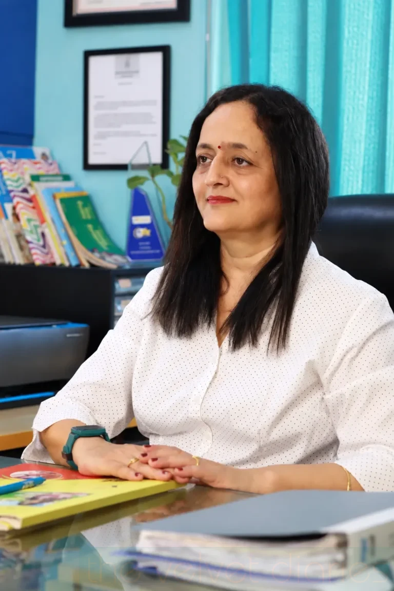 Professional office portrait of a businesswoman in a corporate workplace